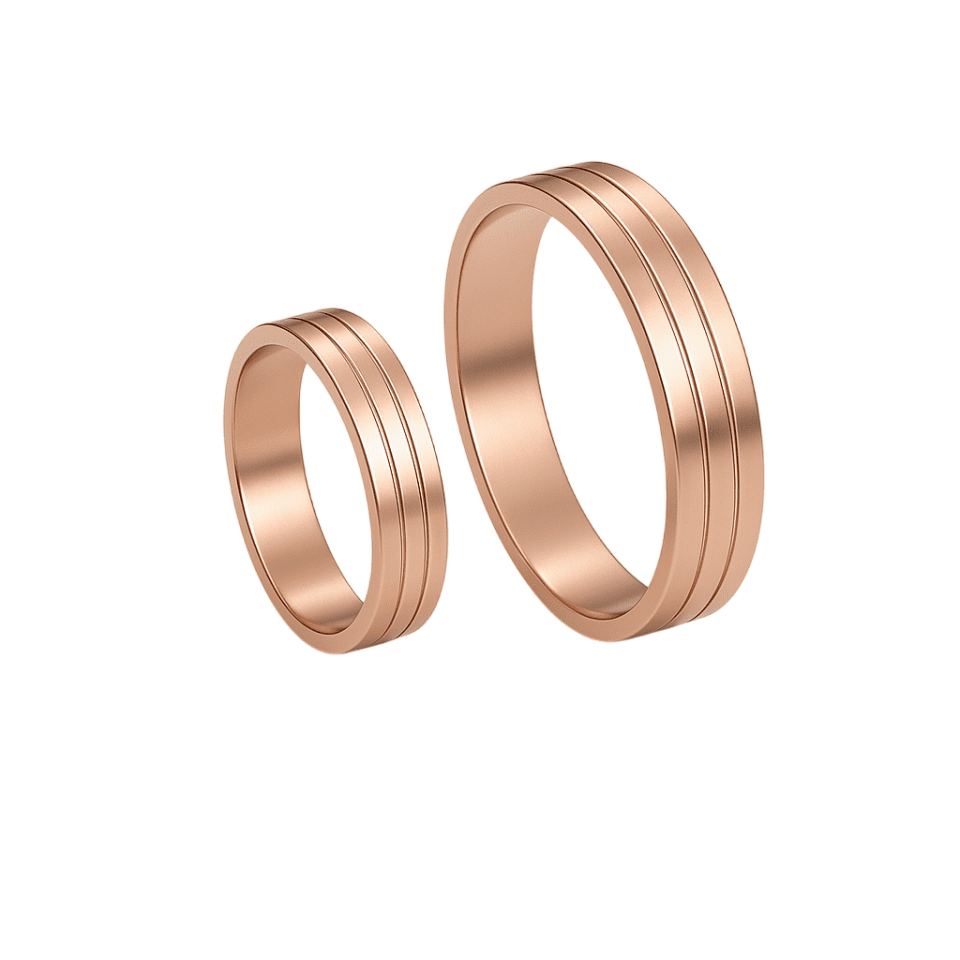 Verighetă damă/bărbat din aur roze 14K