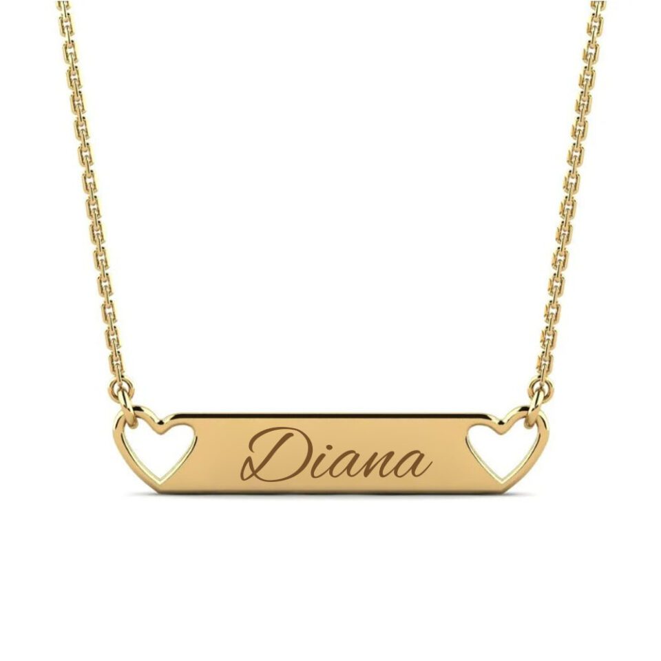 Pandativ din aur galben de 14K in forma de model plat personalizat