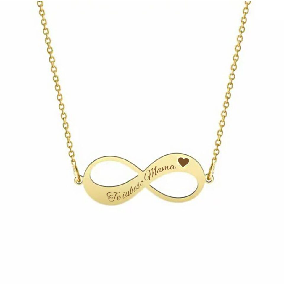 Pandativ din aur galben de 14K in forma de infinit personalizat