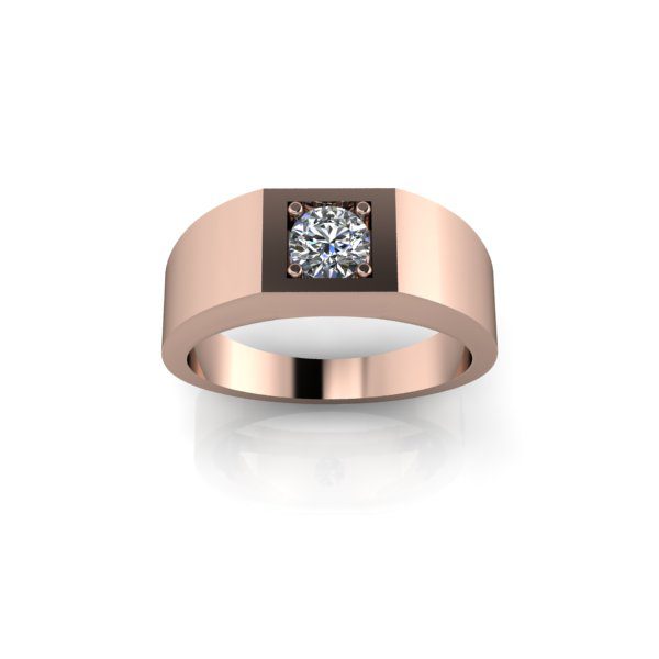 Inel de dama din aur roze14K, piatra zirconiu