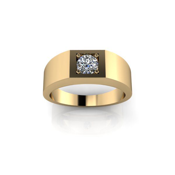 Inel de dama din aur galben 14K, piatra zirconiu