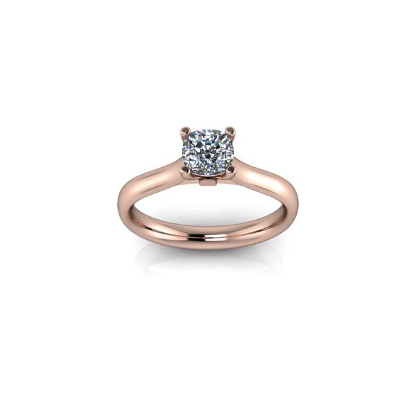 Inel de logodna din aur roze 14K