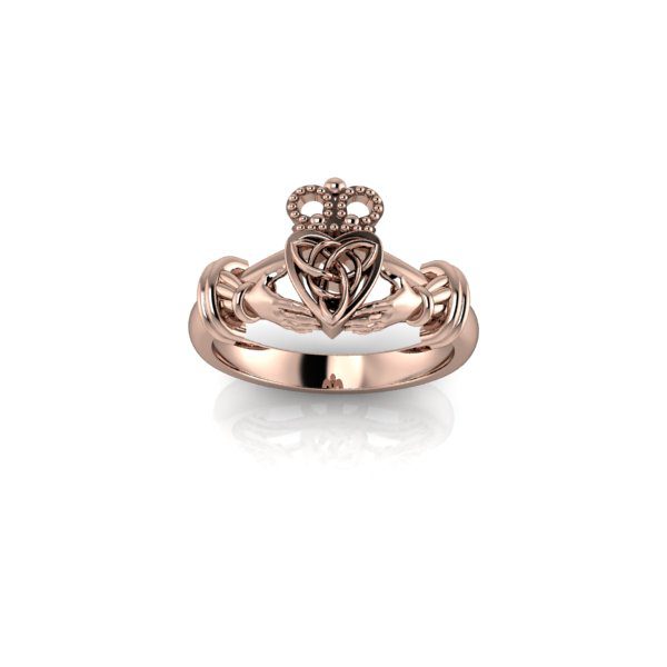 Inel de dama din aur roze 14K, tradițional celtic