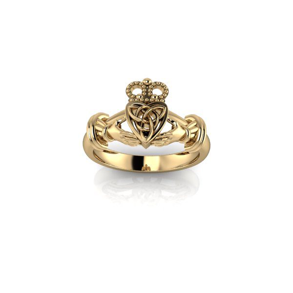 Inel de dama din aur galben 14K, tradițional celtic
