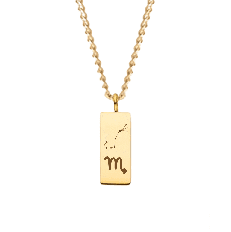 Pandativ din aur galben de 14K in forma de constelatie scorpion