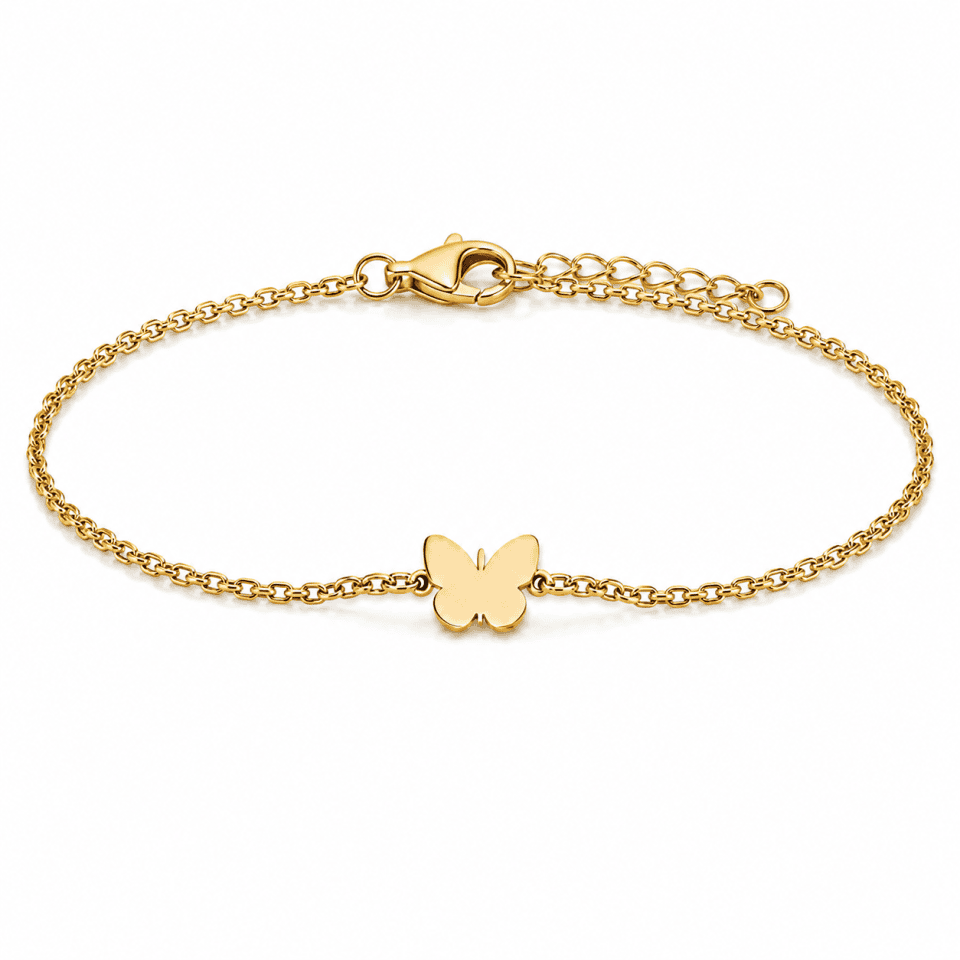 Brățară lanț cu fluture din aur 14K