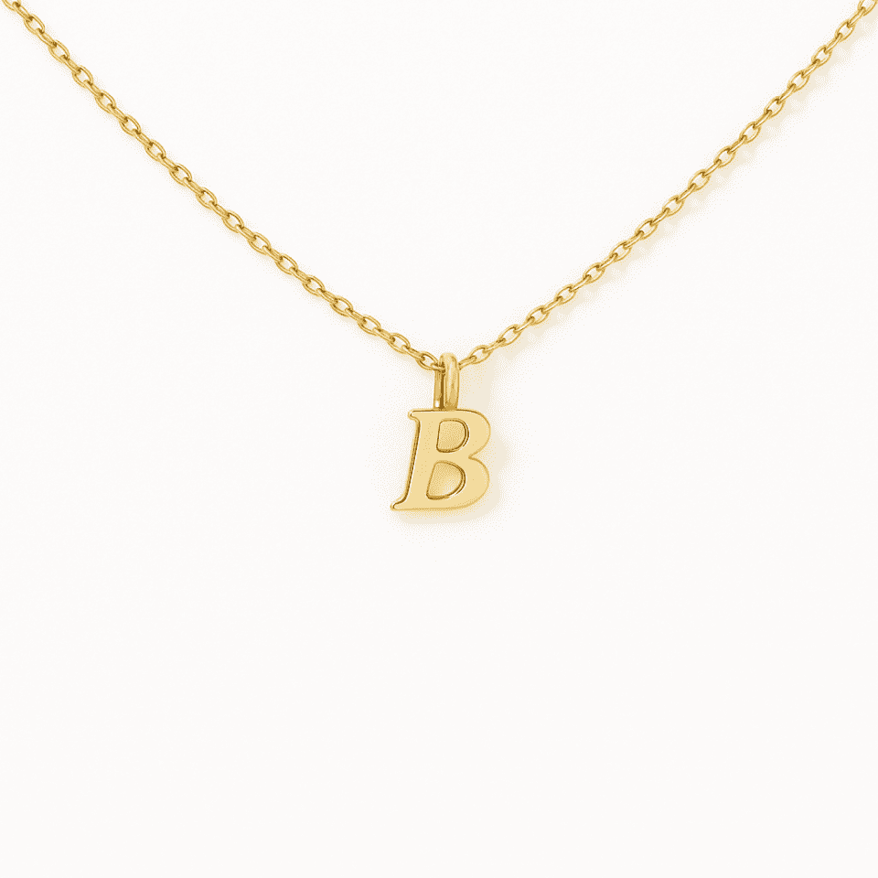 Pandativ din aur de 14k in forma de litera B