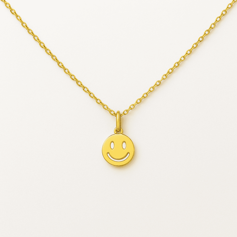 Pandantiv din aur  de 14k in forma de smiley face