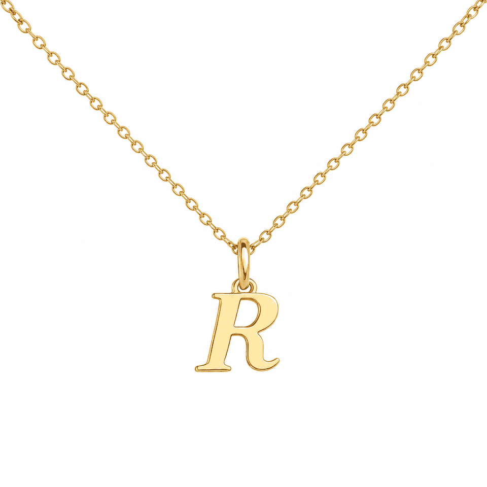 Pandativ din aur de 14k in forma de litera R