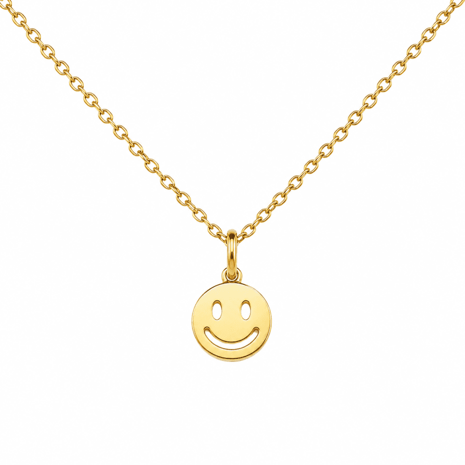 Pandantiv din aur de 14k in forma de smiley face
