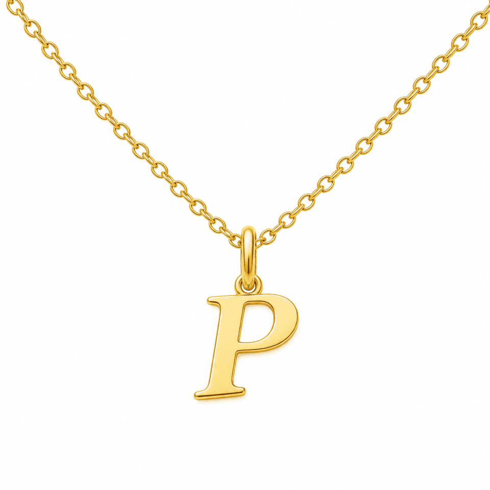 Pandantiv litera P din aur 14K