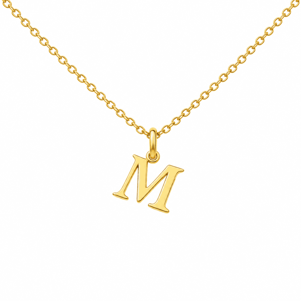 Pandativ din aur de 14k in forma de litera M