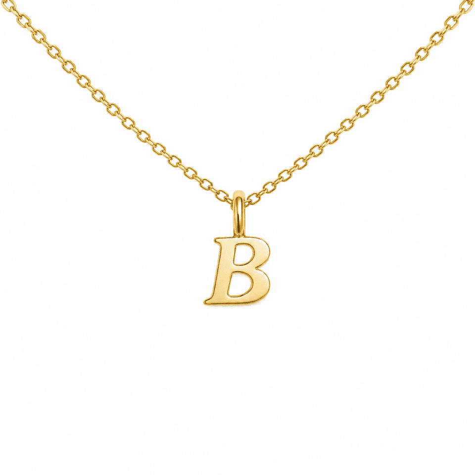Pandantiv litera B din aur 14K