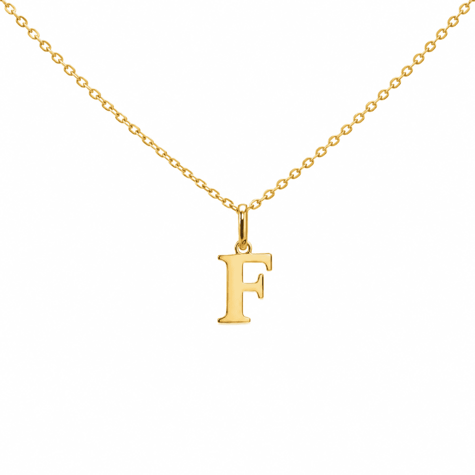 Pandantiv litera F din aur 14K