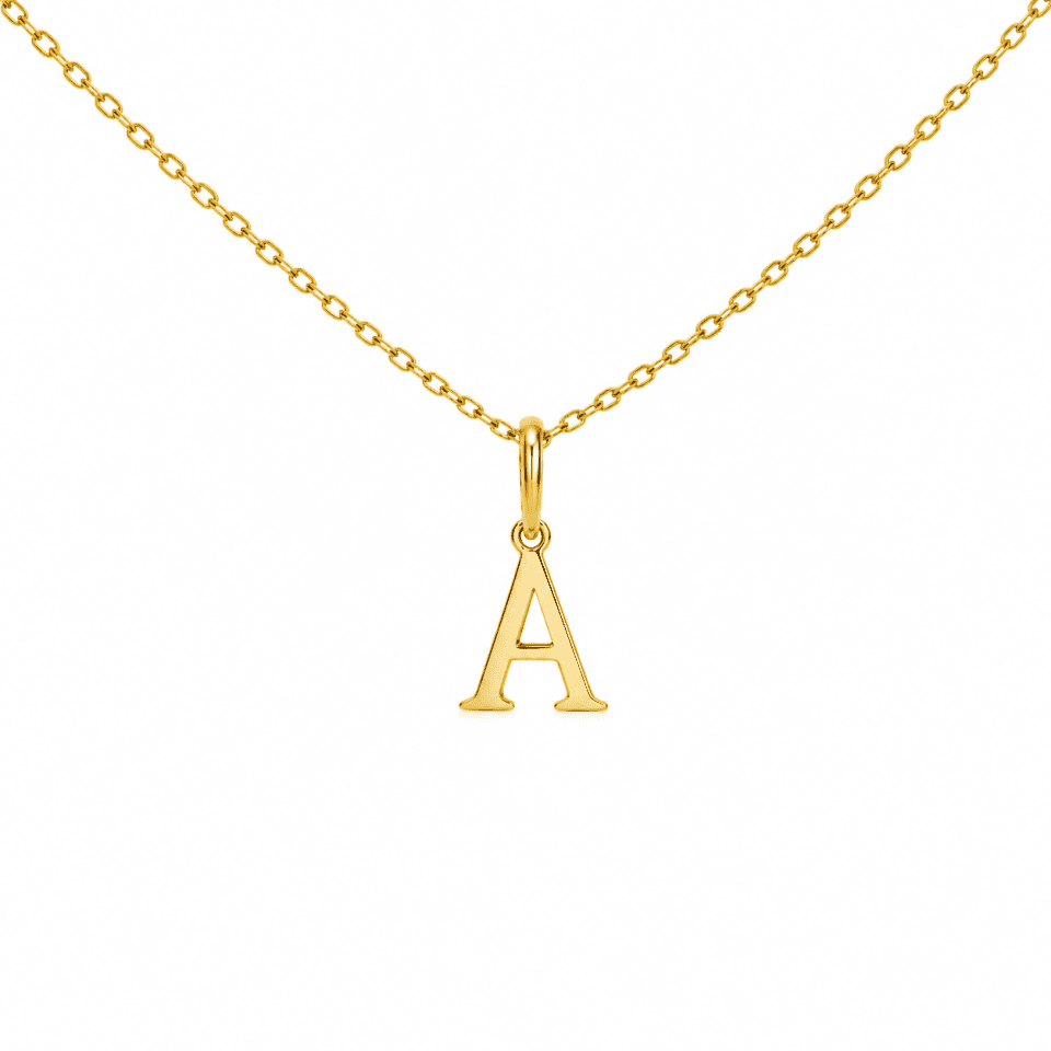 Pandantiv litera A din aur 14K