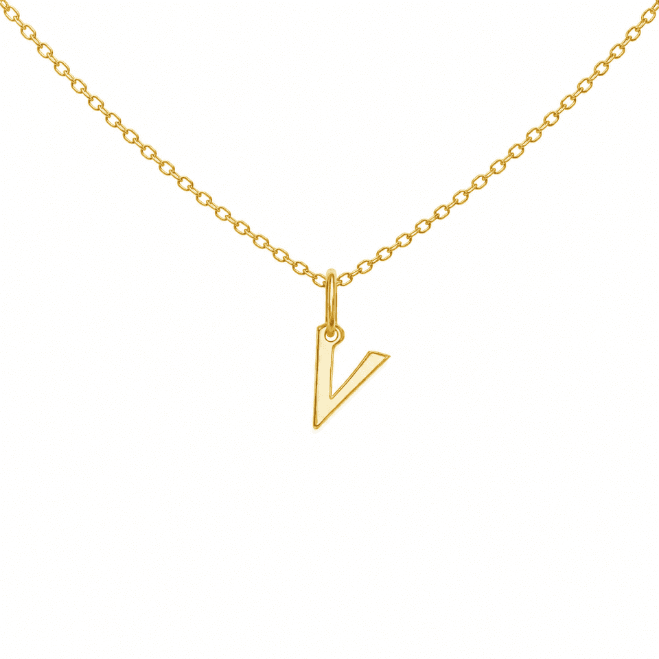 Pandantiv litera V din aur 14K