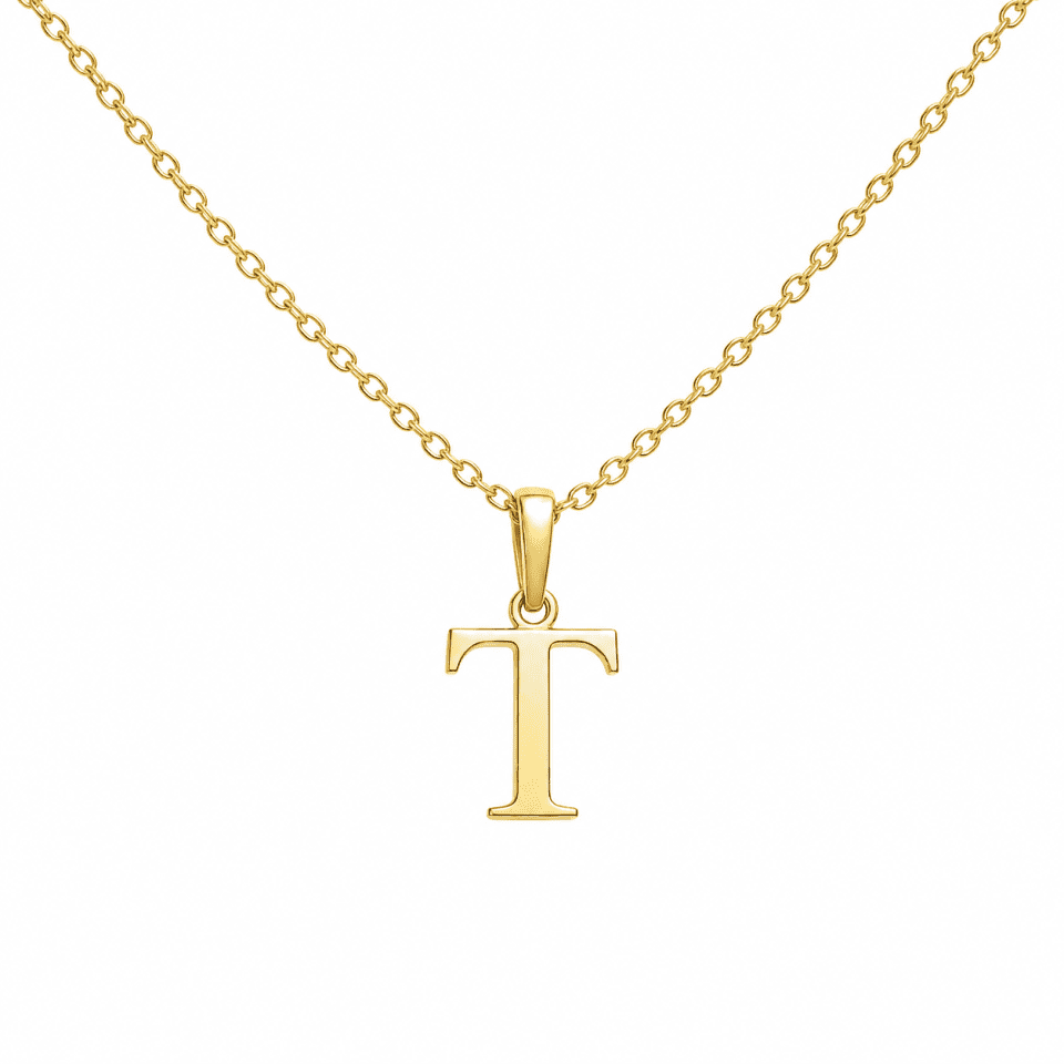 Pandantiv litera T din aur 14K