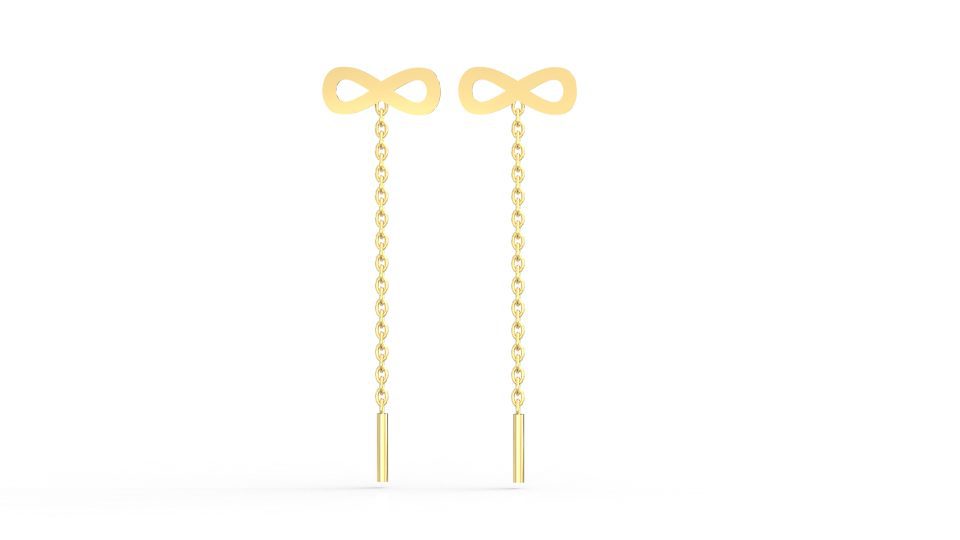 Cercei cu fir 14K  , model infinit