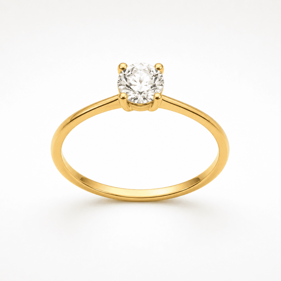 Inel Aur 14K Solitar Zirconiu – Eleganță Clasică Atemporală