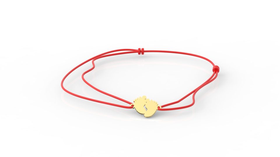Brățară Baby Feet din aur galben 14K