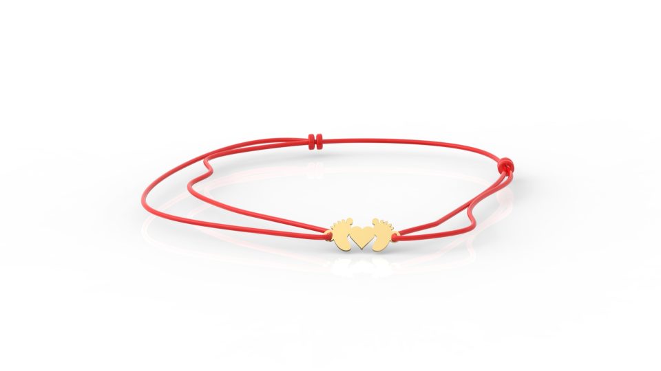 Brățară Baby Feet din aur galben 14K