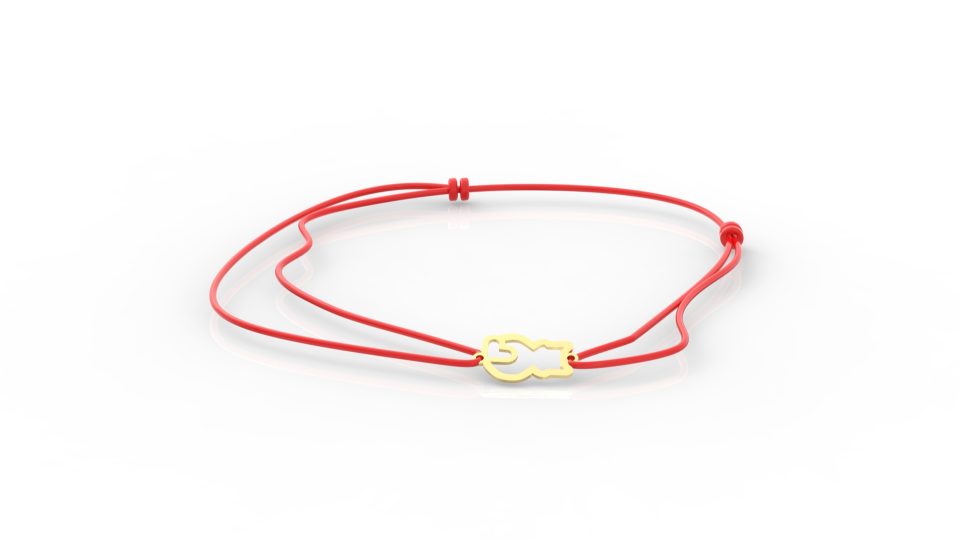 Brățara Pisică și Inimă din Aur 14K