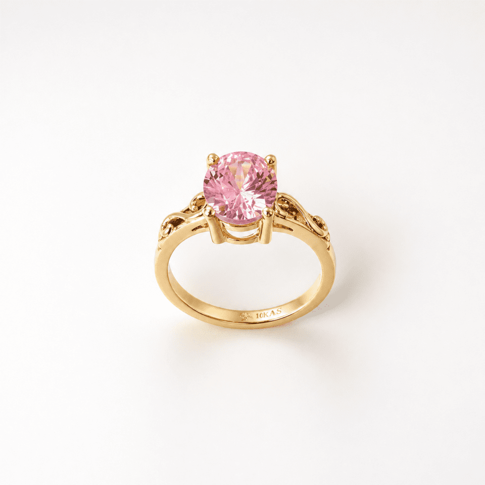 Inel din aur 14K cu Topaz Roz