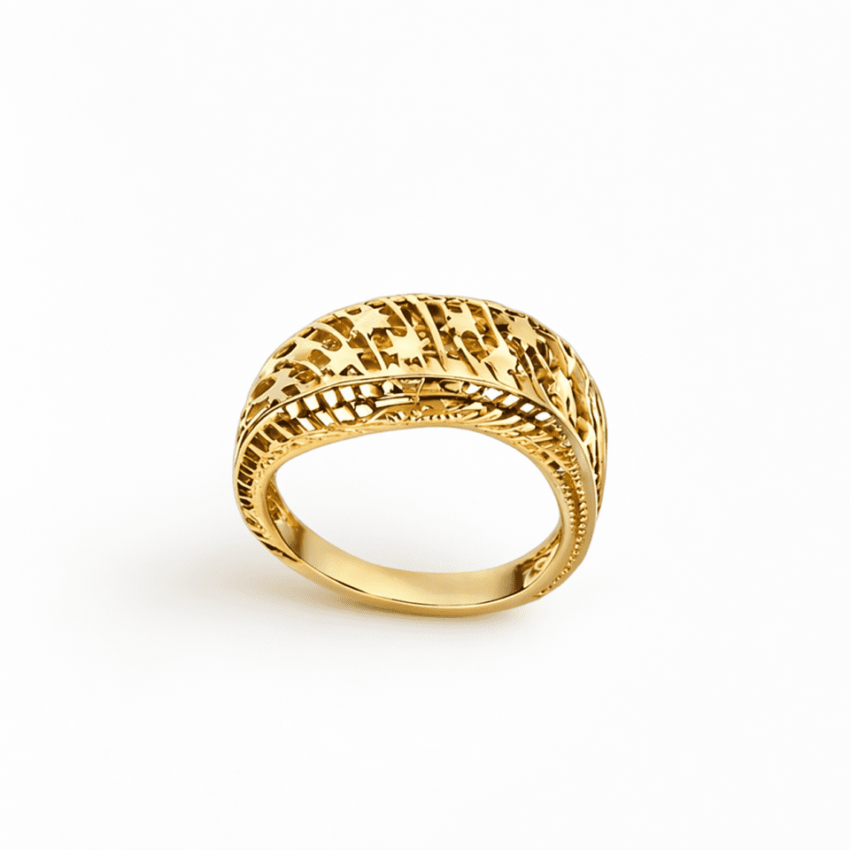 Inel din aur 14k model armonie stelara