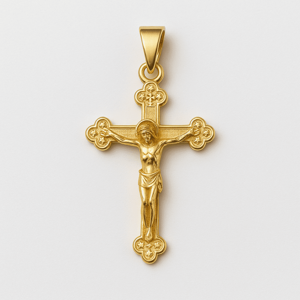 Pandativ din Aur 14K model cruce Iisus