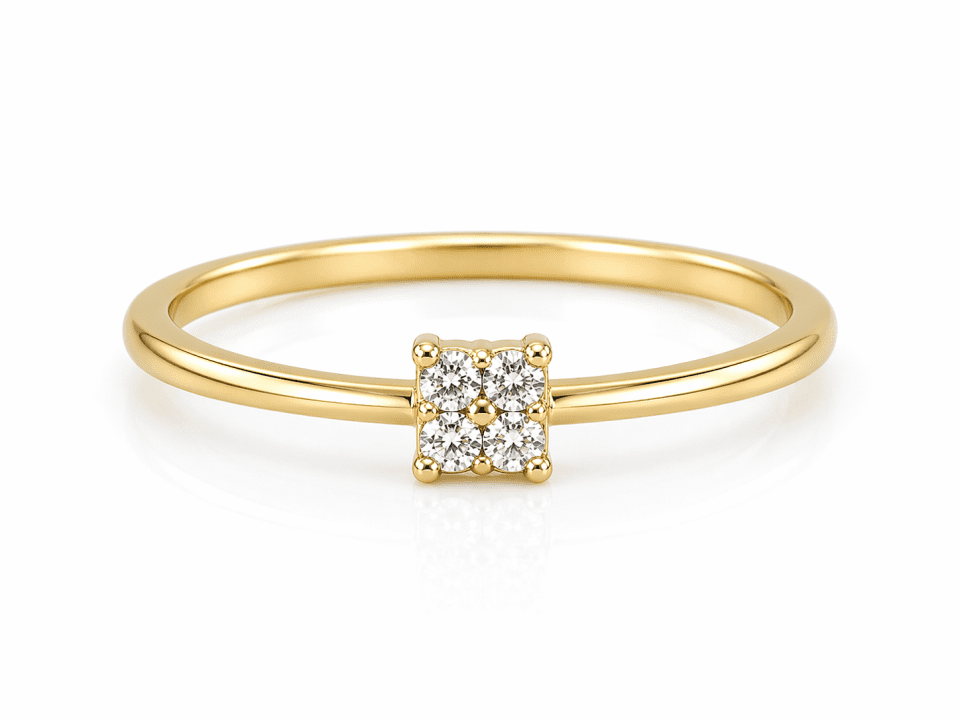 Inel din Aur 14K – Model Floare de lumina