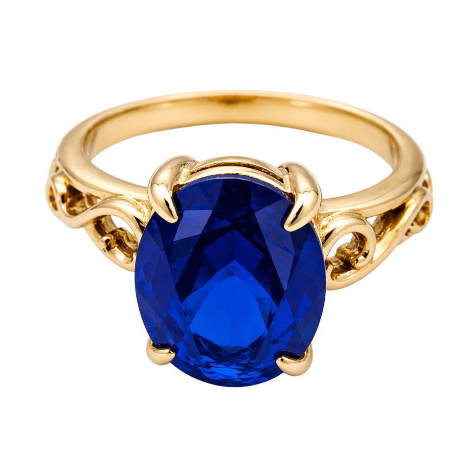 Inel din aur 14K cu piatră ovală - model clasic elegant (mai multe culori)