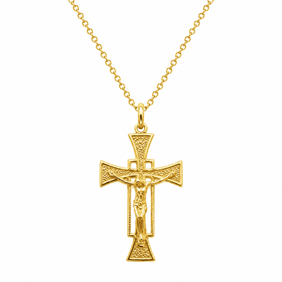 Pandantiv Cruce din Aur 14K cu Iisus – 1.40g, 6 cm, Unisex
