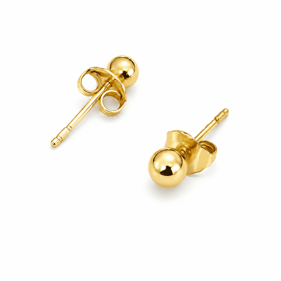 Cercei din Aur 14K Tip Bilă (Stud) – Design Clasic Minimalist