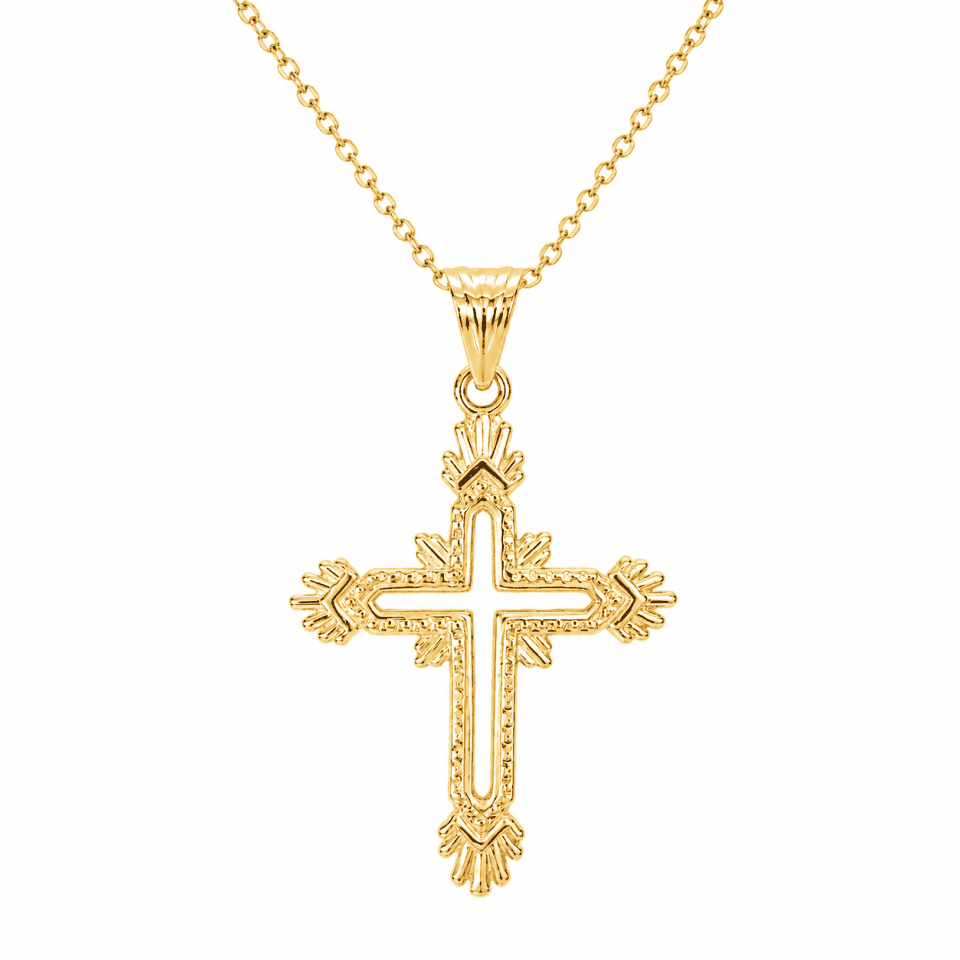 Pandantiv Aur 14K Cruce Diamant – Eleganță și Spiritualitate