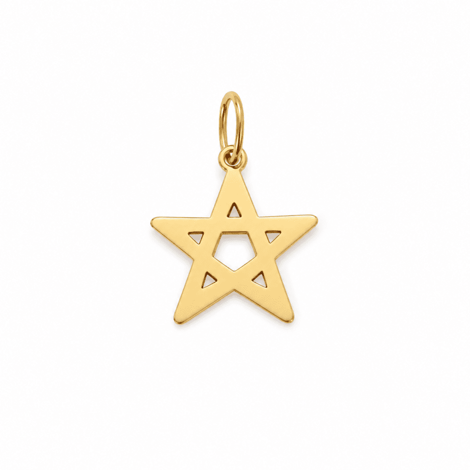 Pandantiv stea din aur 14K – Medalion elegant și modern pentru femei